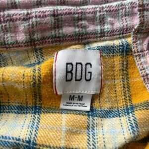 BDG Checkered Shirt in Yellow and Pink